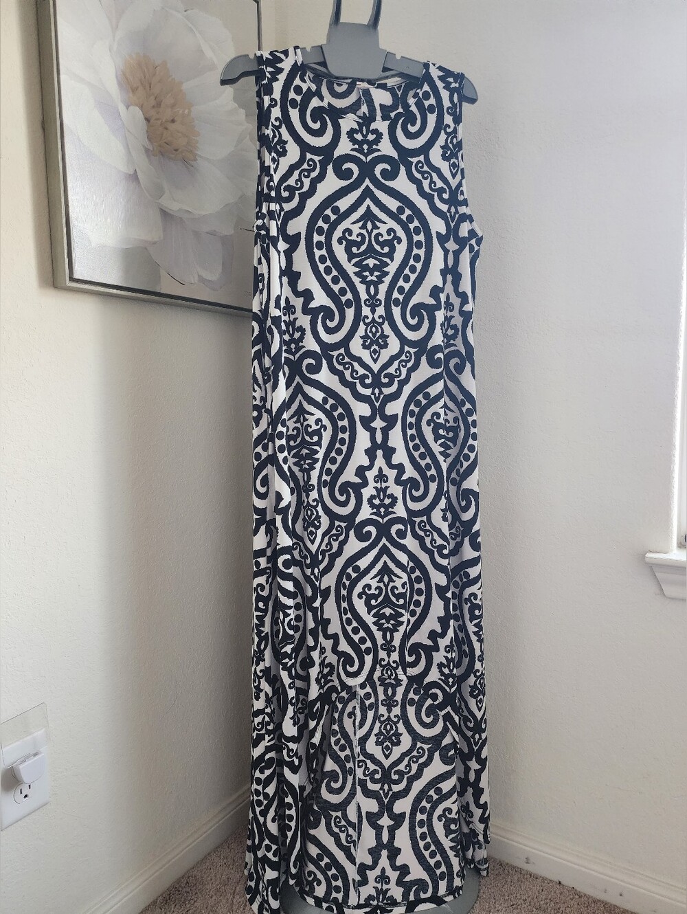 Jardin by Macris Black and White Patterned Dress